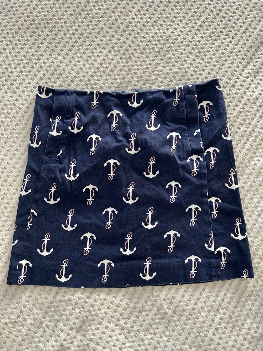 J. Crew Navy Mini Skirt with White Anchor Print